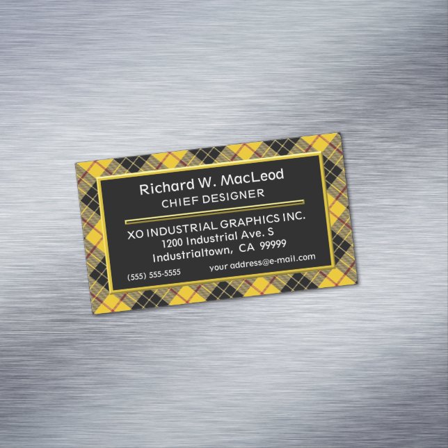 Tarjeta De Visita Magnética Clan de acento escocés MacLeod Tartán (In Situ)