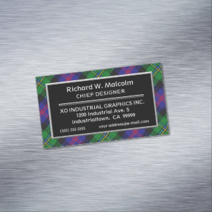 Tarjeta De Visita Magnética Clan de acento escocés Malcolm Tartán