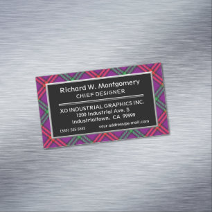Tarjeta De Visita Magnética Clan de acento escocés Montgomery Tartán