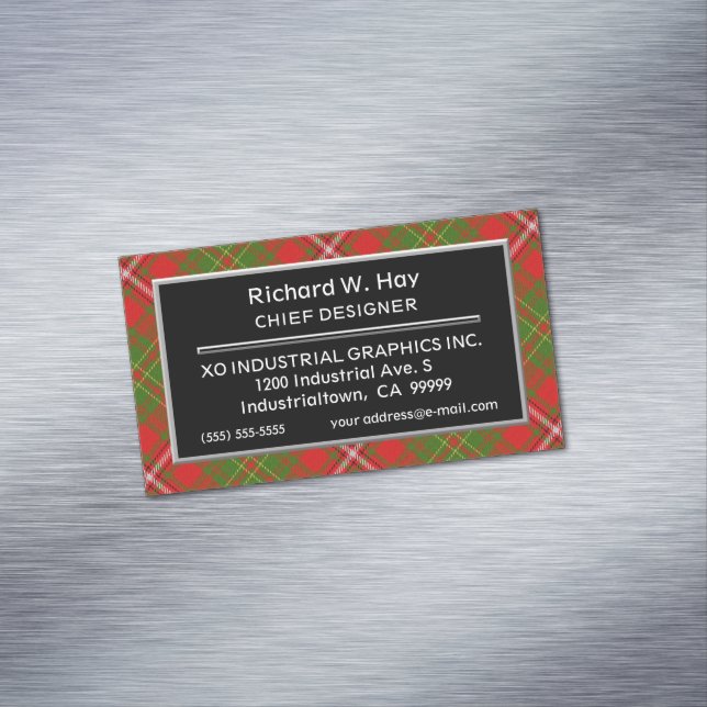 Tarjeta De Visita Magnética Clan heno tartán de acento escocés (In Situ)