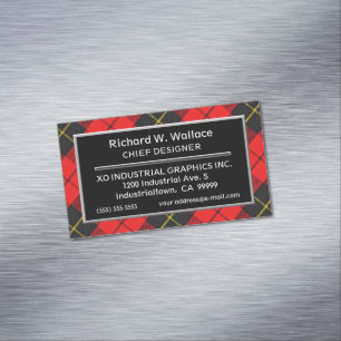 Tarjeta De Visita Magnética Clan Wallace Tartán, acento escocés
