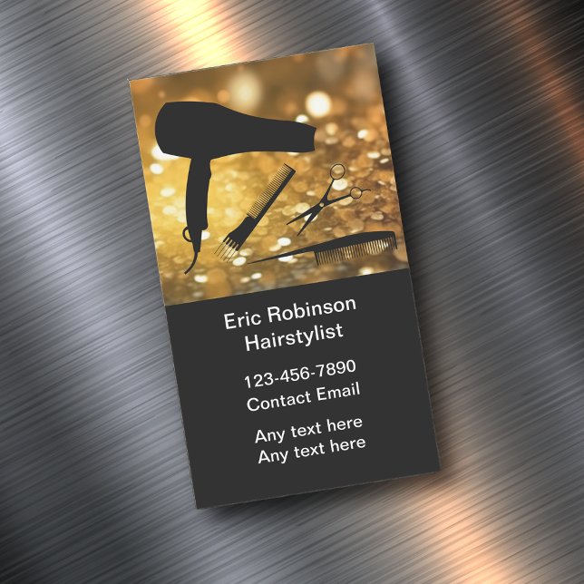 Tarjeta De Visita Magnética Clásicas Hairstylist Trendy Magnetic Business Card (Subido por el creador)