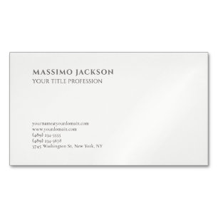 Tarjeta De Visita Magnética Clásico Minimalista Plano Profesional