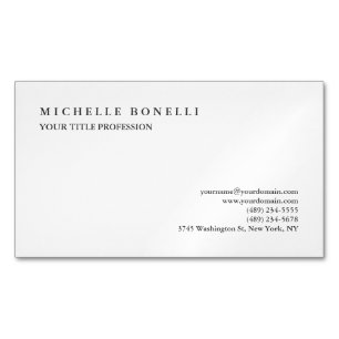 Tarjeta De Visita Magnética Clásico Plain Profesional Simple