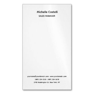 Tarjeta De Visita Magnética Clásico Único Profesional Simple