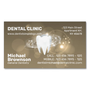Tarjeta De Visita Magnética Clínica Dental Dentista Blanqueamiento Dental Simp