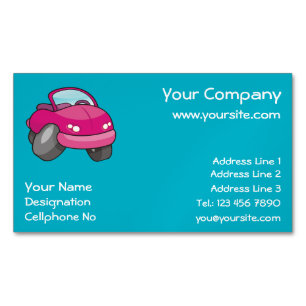 Tarjeta De Visita Magnética Coche Personalizado rosa
