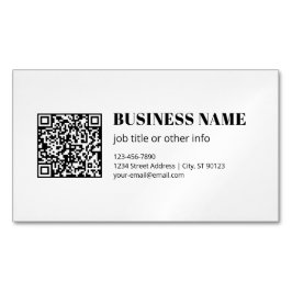 Tarjeta De Visita Magnética Código QR comercial y texto retro-moderno editable