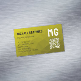 Tarjeta De Visita Magnética Código QR de patrón de malla geométrica con gradie