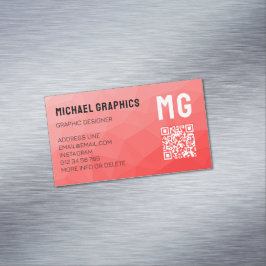 Tarjeta De Visita Magnética Código QR de patrón de malla geométrica con gradie
