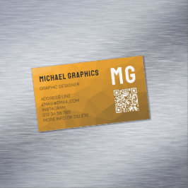 Tarjeta De Visita Magnética código QR de patrón de malla geométrica de gradien