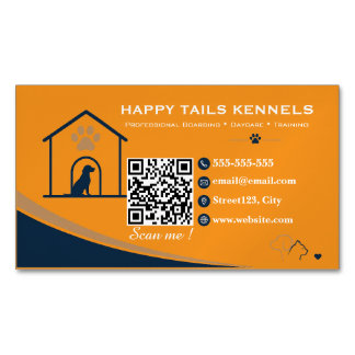 Tarjeta De Visita Magnética Código QR de perrera moderna  