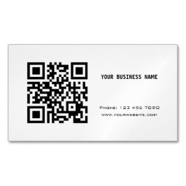 Tarjeta De Visita Magnética Código QR en blanco y negro
