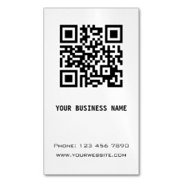Tarjeta De Visita Magnética Código QR en blanco y negro