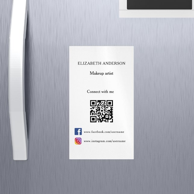 Tarjeta De Visita Magnética Código Qr marca de medios sociales (Subido por el creador)