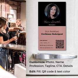 Tarjeta De Visita Magnética Código QR para la Toscana y el cabello profesional