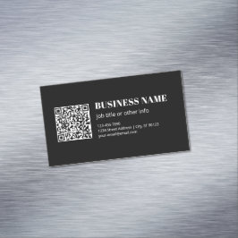 Tarjeta De Visita Magnética Código QR personalizado y texto retro-moderno edit