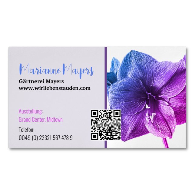 Tarjeta De Visita Magnética Código QR y fotografía (Anverso)