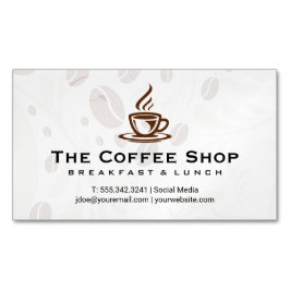 Tarjeta De Visita Magnética Coffee Cup Steaming Business Card