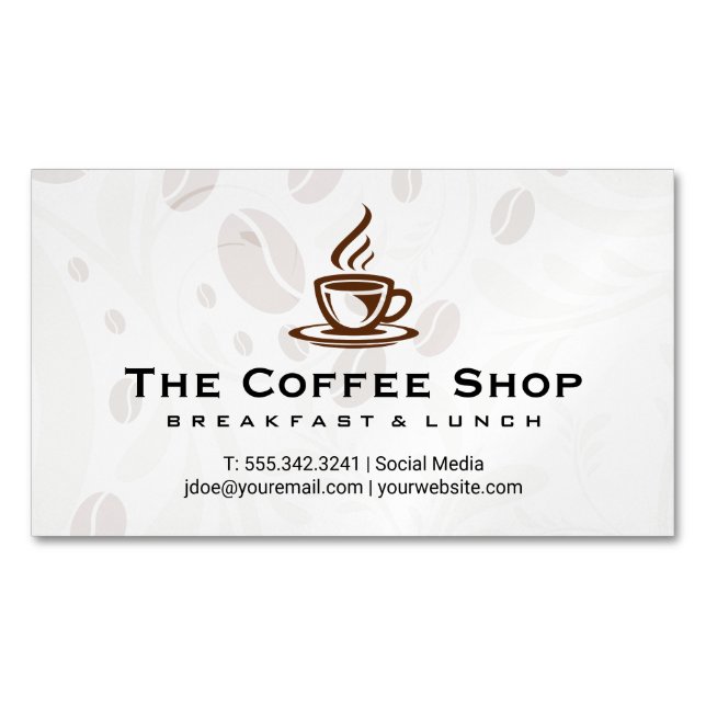 Tarjeta De Visita Magnética Coffee Cup Steaming Business Card (Anverso)