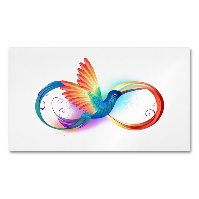 Tarjeta De Visita Magnética Colibrí arcoiris con símbolo Infinity (Anverso)