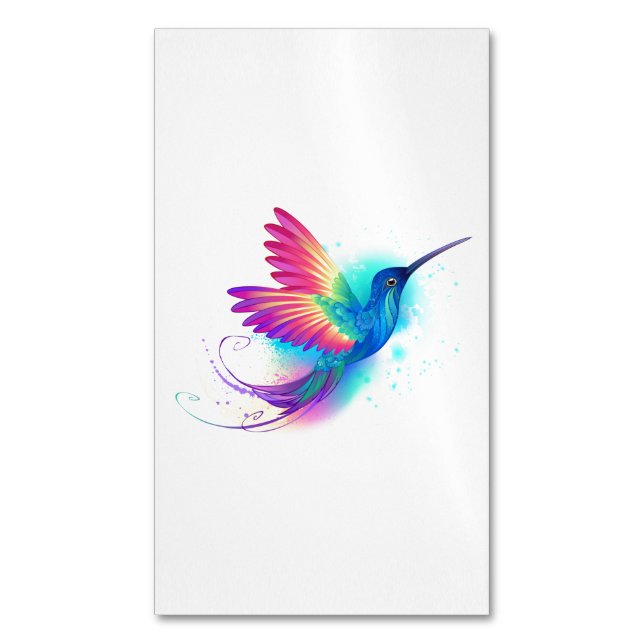 Tarjeta De Visita Magnética Colibrí arcoiris exótica (Frente vertical)