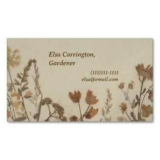 Tarjeta De Visita Magnética Collage de flores antiguas