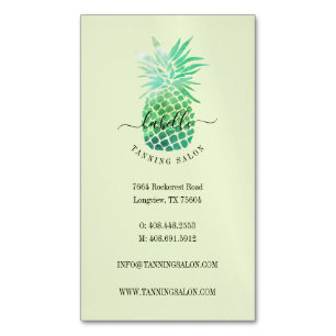 Tarjeta De Visita Magnética Color de agua verde y Verde azulado Fruta de la pi