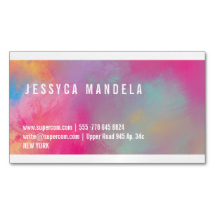 Tarjeta De Visita Magnética Colores modernos en polvo de color pastel