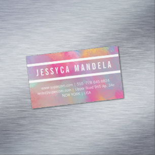 Tarjeta De Visita Magnética Colores modernos en polvo de color pastel
