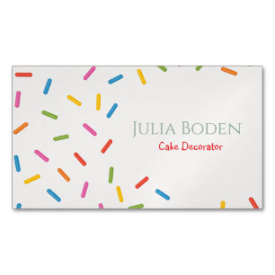 Tarjeta De Visita Magnética Colores Pastel Purpurina