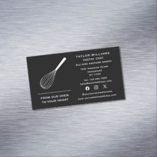 Tarjeta De Visita Magnética Comedor de pasteles Whisk Baker Baker en medios so