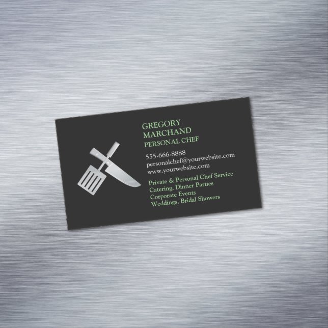Tarjeta De Visita Magnética Comedor personal del chef (In Situ)