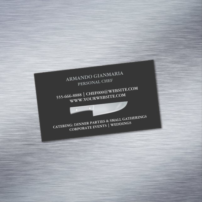 Tarjeta De Visita Magnética Comedor personal del chef (In Situ)