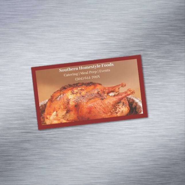 Tarjeta De Visita Magnética Comidas preparadas por Turquía en estilo de casa r (In Situ)