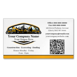 Tarjeta De Visita Magnética Compañía Constructora Profesional de Equipo Pesado