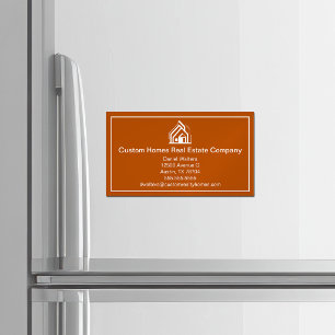Tarjeta De Visita Magnética Compañía de bienes raíces Orange Agente inmobiliar