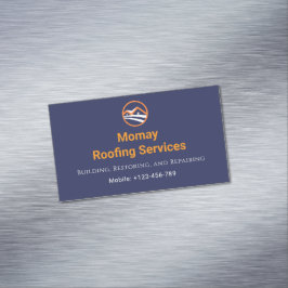 Tarjeta De Visita Magnética Compañía de techado Blue Gold White Roofing
