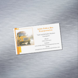 Tarjeta De Visita Magnética Conductor de autobús escolar amarillo blanco naran