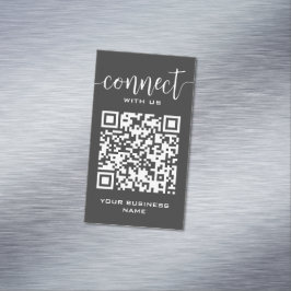 Tarjeta De Visita Magnética Conectar Con El Código Qr De Los Ee.Uu. Moda Gris 