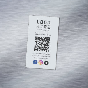 Tarjeta De Visita Magnética Conectarse Con Los Medios Sociales QR Code Soft Na