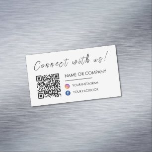 Tarjeta De Visita Magnética Conectarse con nosotros Código Qr Facebook Instagr