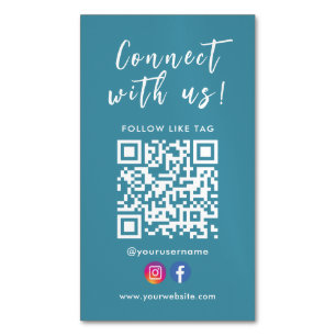 Tarjeta De Visita Magnética Conéctate Con El Código Qr De Instagram De Faceboo