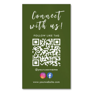 Tarjeta De Visita Magnética Conéctate Con El Código Qr De Instagram De Faceboo