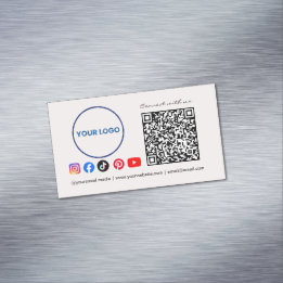 Tarjeta De Visita Magnética Conéctate con nosotros Código QR de redes sociales
