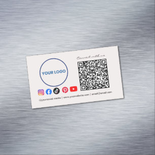 Tarjeta De Visita Magnética Conéctate con nosotros Código QR de redes sociales