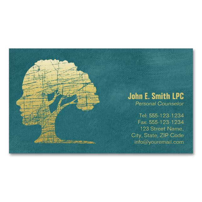 Tarjeta De Visita Magnética Consejero personal del psicólogo de lujo de la (Anverso)
