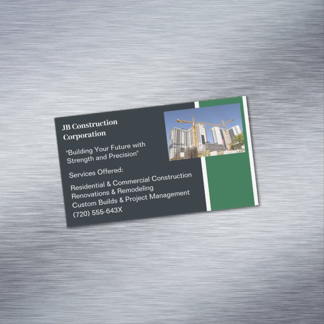 Tarjeta De Visita Magnética Construcción de construcciones de edificios de grú (In Situ)