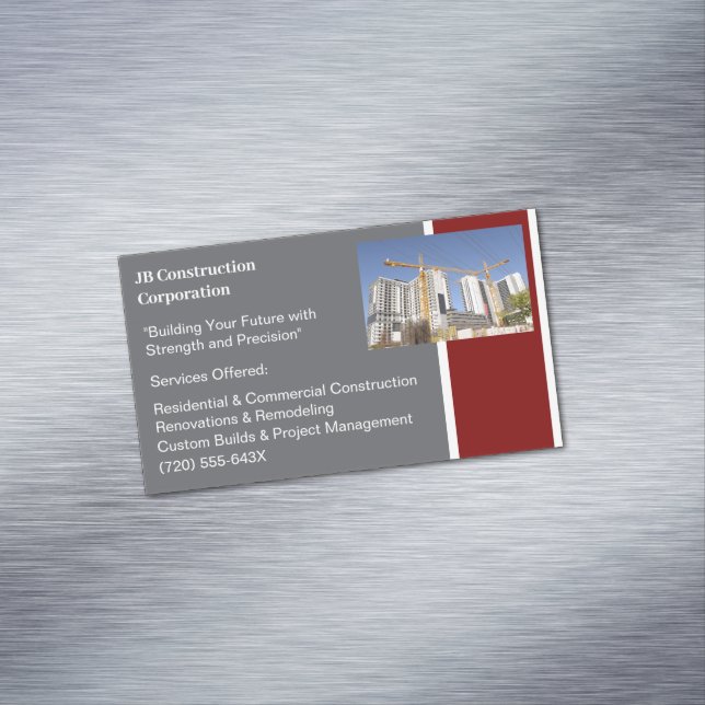 Tarjeta De Visita Magnética Construcción de construcciones de edificios de grú (In Situ)