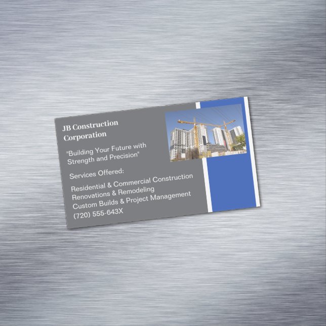 Tarjeta De Visita Magnética Construcción de construcciones de edificios de grú (In Situ)